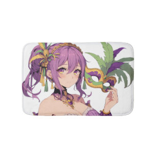 Anime Mardi Gras Maske Badematte