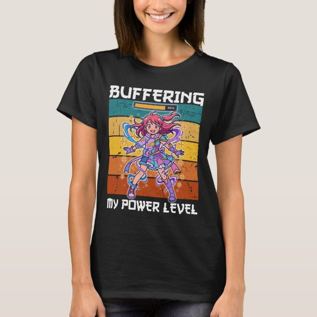 ANIME - MEIN POWER-LEVEL BUFFERING T-Shirt (Vorderseite)
