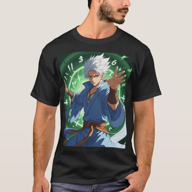 Anime Mentor Warrior T - Shirt - Glühende Runen &  (Vorderseite)