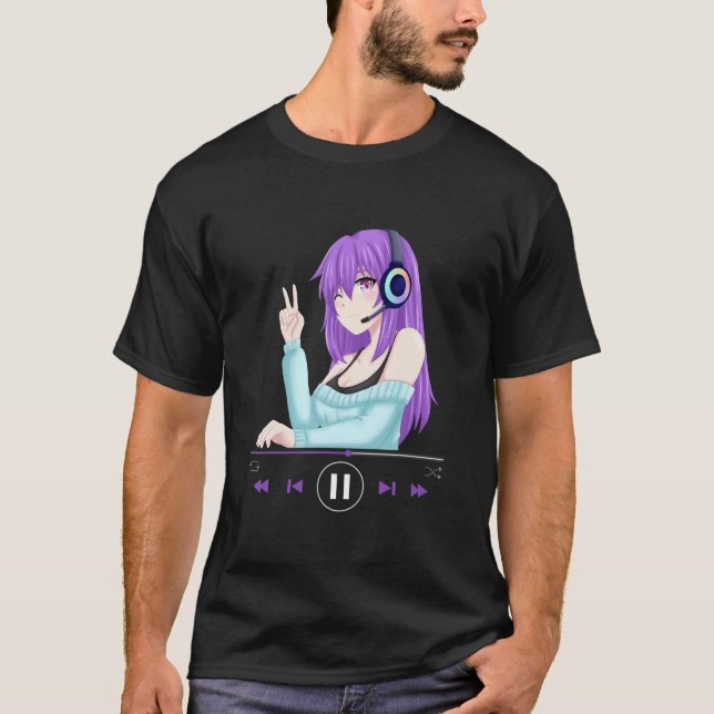 Anime Merch Anime Girl Cosplay Musik T-Shirt (Vorderseite)