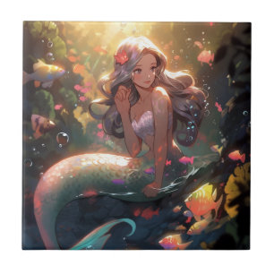 Anime Mermaid Girl Fantasy Art Fliese