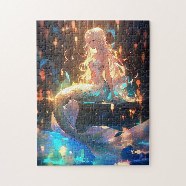 Anime Mermaid Girl Fantasy Art Puzzle (Vertikal)