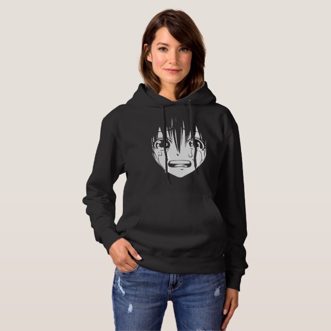 Anime-mit Kapuze Sweatshirt: Schreiendes Mädchen Hoodie (Vorne ganz)