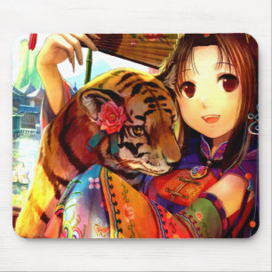 Anime mit Tiger Mousepad