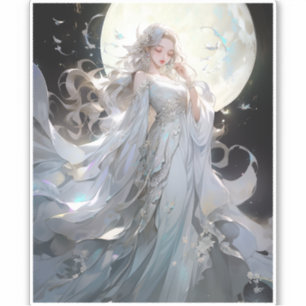 Anime Moon Princess Fantasy Art Aufkleber