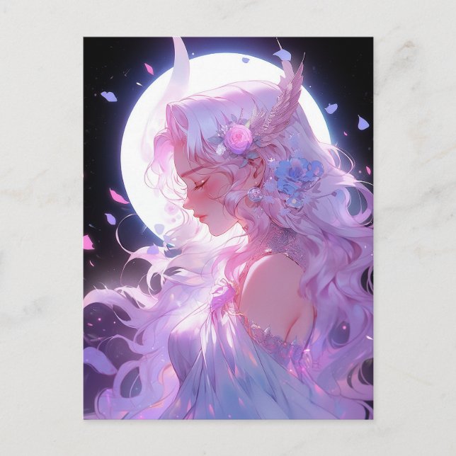 Anime Moon Princess Fantasy Art Postkarte (Vorderseite)