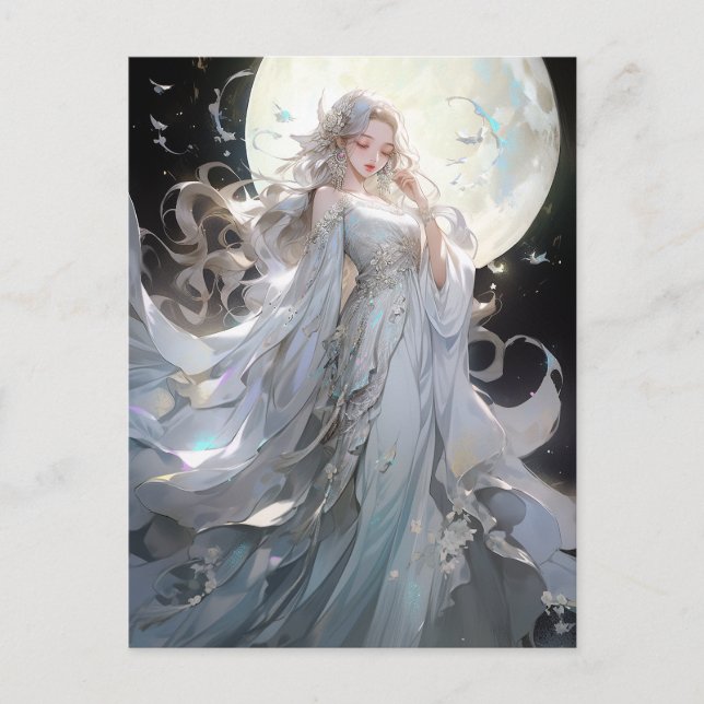 Anime Moon Princess Fantasy Art Postkarte (Vorderseite)