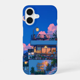 Anime Nacht Stadt Lofi Neon Straße Gemütliche Gass iPhone 16 Hülle