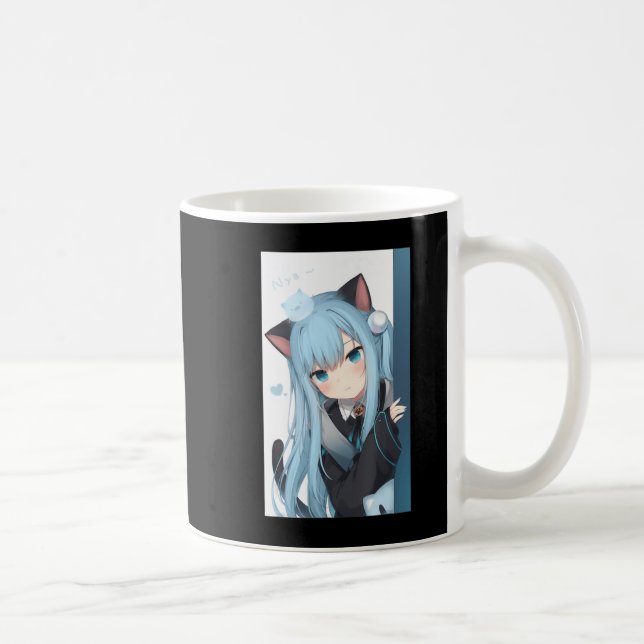 Anime Neko Cat Girl Pastel Kawaii Japanese Waifu O Kaffeetasse (Rechts)