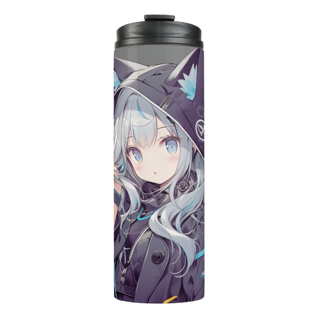 Anime Neko Kawaii Girl Series Thermosbecher (Vorderseite)