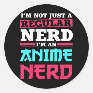 Anime Nerd Closing Manga Art Cosplay Otaku Geschen Runder Aufkleber