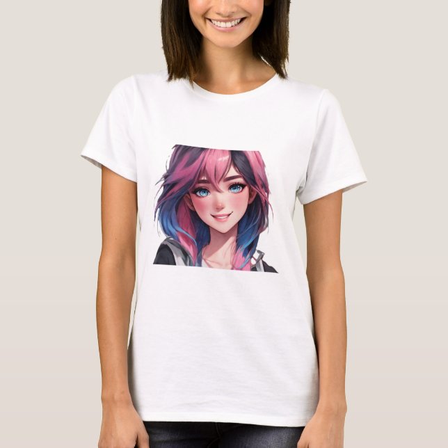 Anime Niedlich Japanisch Kawaii Cartoon Otaku Mädc T-Shirt (Vorderseite)