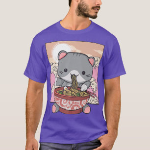 Anime Niedlich Ramen Cat Japanisch Kawaii Koreanis T-Shirt