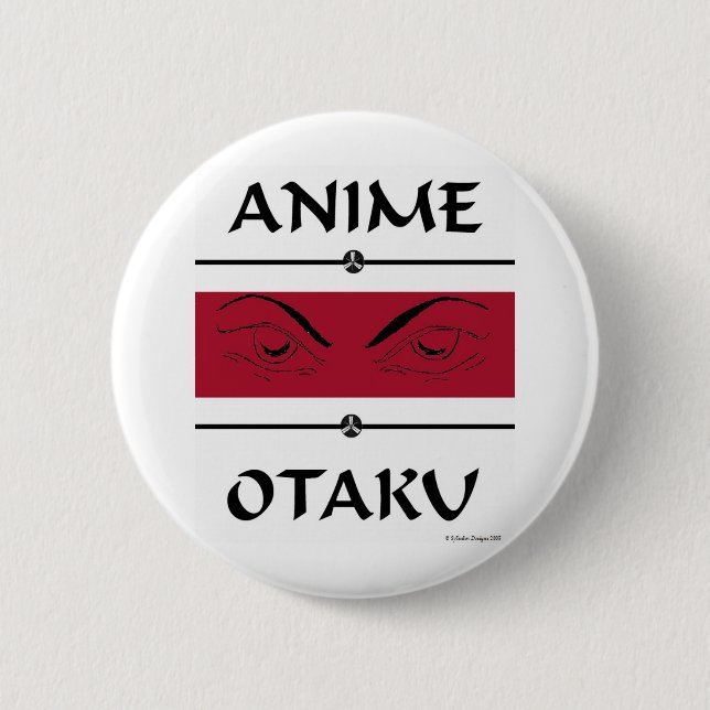 Anime Otaku böse Blicke Button (Vorderseite)