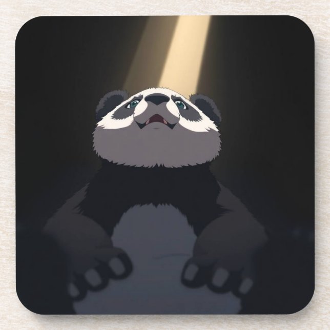 Anime-Panda Getränkeuntersetzer (Vorderseite)
