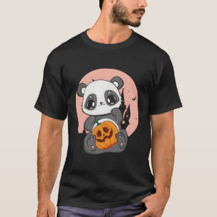 Anime Panda mit Pumpkin für Kawaii Horror Hallowe T-Shirt