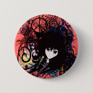 Anime Peace Grunge Button