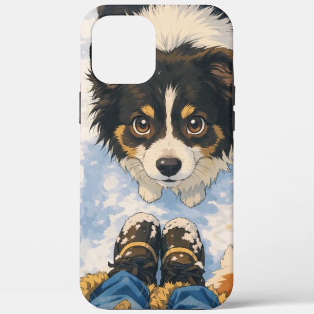 Anime Playful Dog Phone Case Galaxy & IPhone (Rückseite)