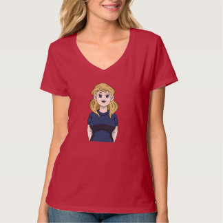 Anime-Porträt Schönheit Süße Lange Blonde Mädchen T-Shirt