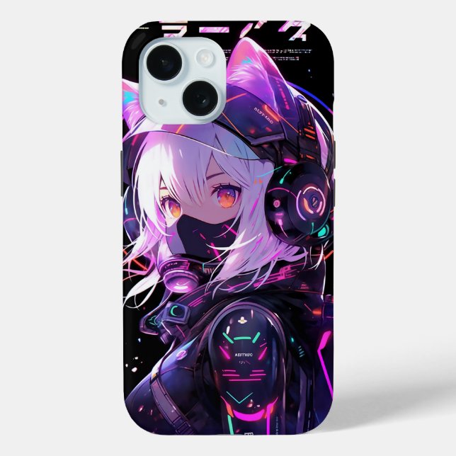 Anime Premium iPhone® Case | Anime Girl SciFi (Rückseite)