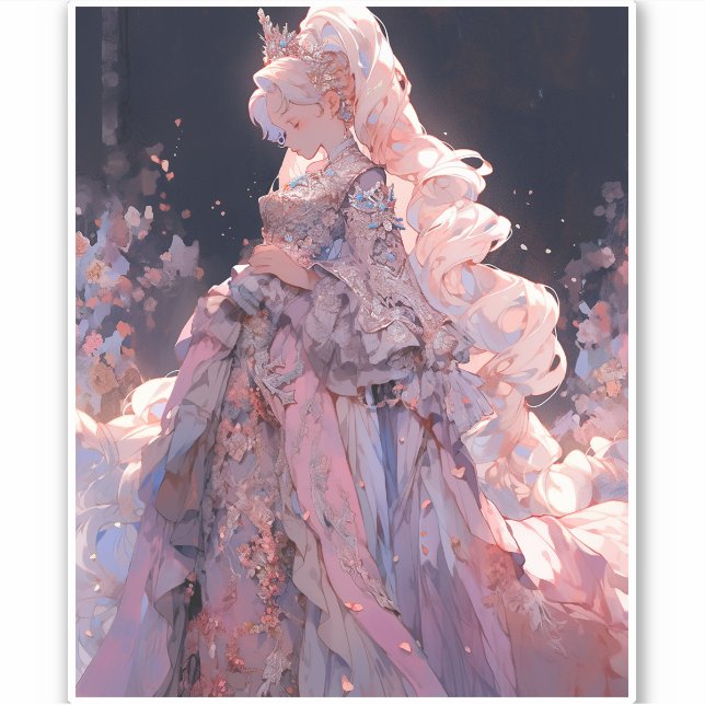 Anime Princess Fantasy Art Aufkleber (Vorderseite)