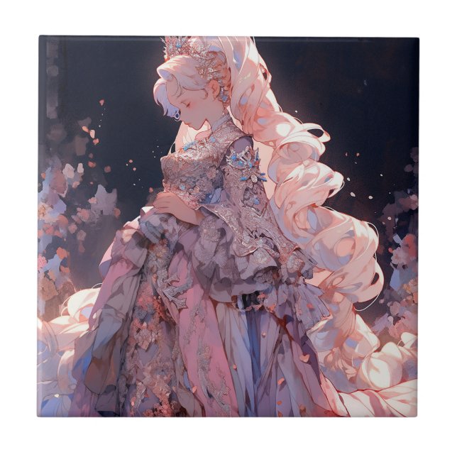 Anime Princess Fantasy Art Fliese (Vorderseite)