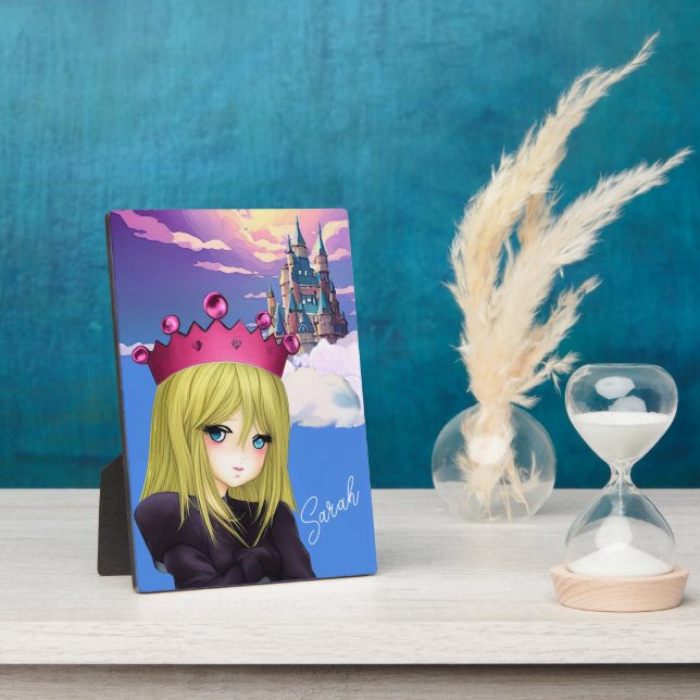 Anime Princess mit schwimmendem Schloss Fotoplatte (Seite)