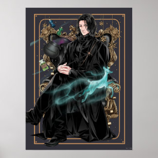 Anime Professor Severus Snape sitzt Poster