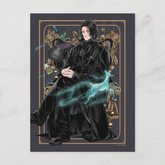 Anime Professor Severus Snape sitzt Postkarte