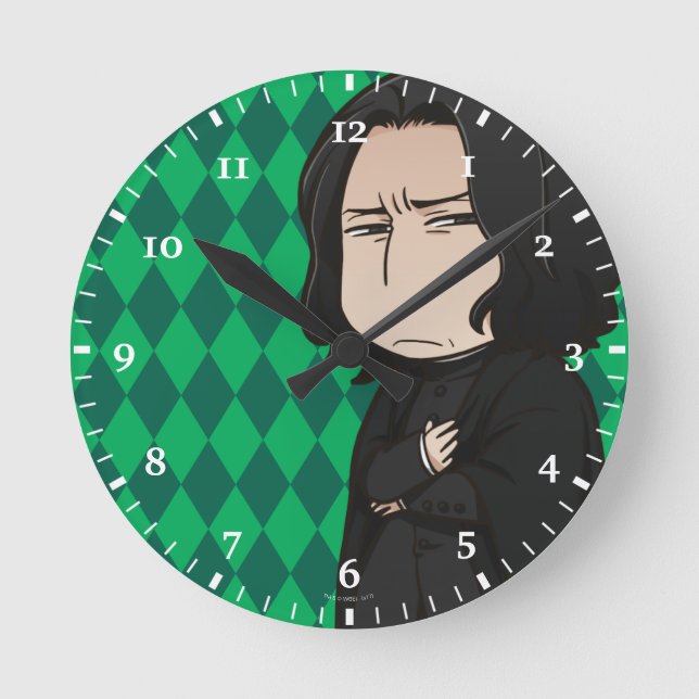 Anime Professor Snape Runde Wanduhr (Vorderseite)