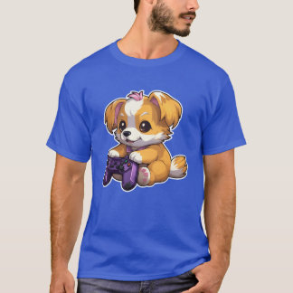 Anime-Puppe spielt Videospiele retro T-Shirt