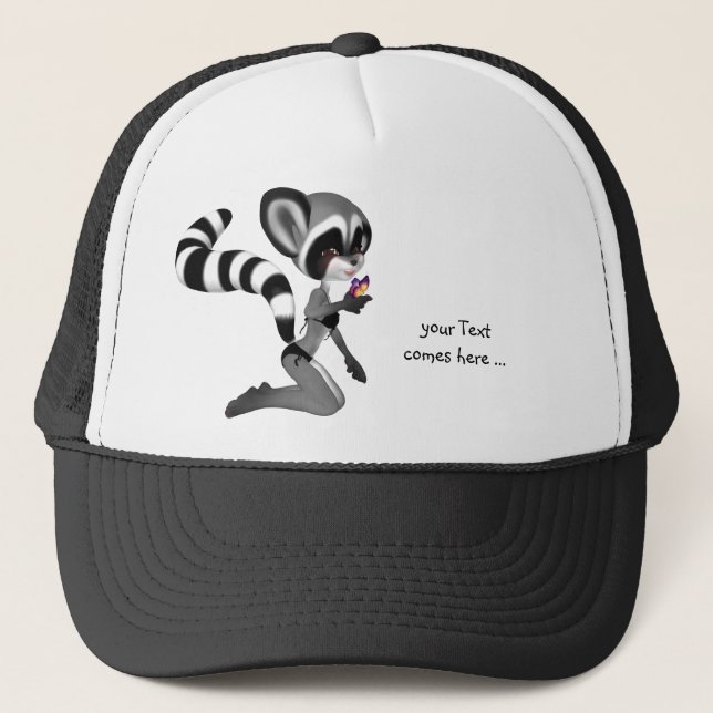 Anime Raccoon Hat Truckerkappe (Vorderseite)