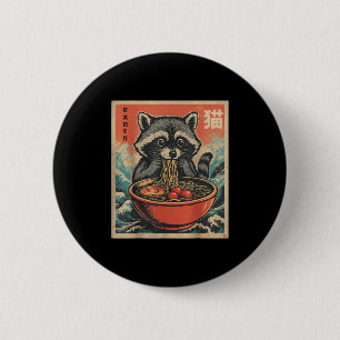 Anime Raccoon Ramen Japanisch Funny Kawaii Geschen Button