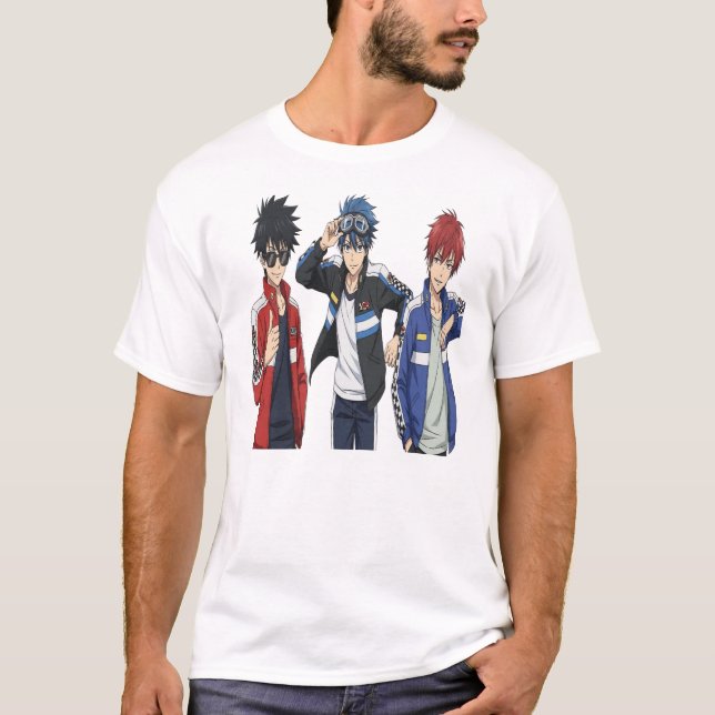 Anime Racing Team Trio T-Shirt - Cool Sports Anime (Vorderseite)