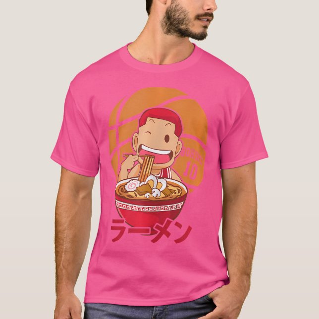 Anime Ramen Basketball T-Shirt (Vorderseite)