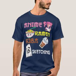 Anime Ramen Boba Sketching - lustige Kawaii Anime T-Shirt
