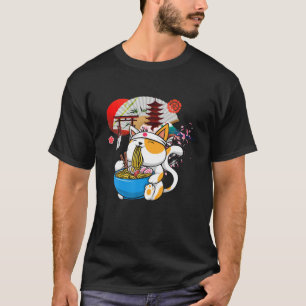 Anime Ramen Cat Japanisch Noodles Ästhetik Kawaii T-Shirt