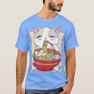 Anime Ramen Cat Otaku Ästhetik  T-Shirt
