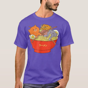 Anime Ramen Cat Retro Japanisch Noodles Ästhetik K T-Shirt