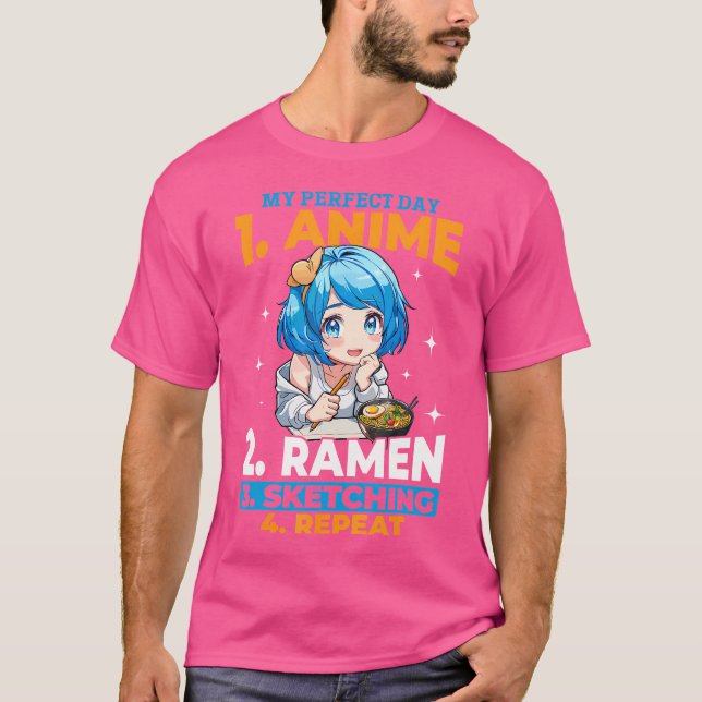 Anime Ramen Sketching Sketch Otaku Japan Manga T-Shirt (Vorderseite)