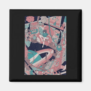 Anime Retro 90s Lofi Girl Ästhetik Japanisch Otaku Magnet