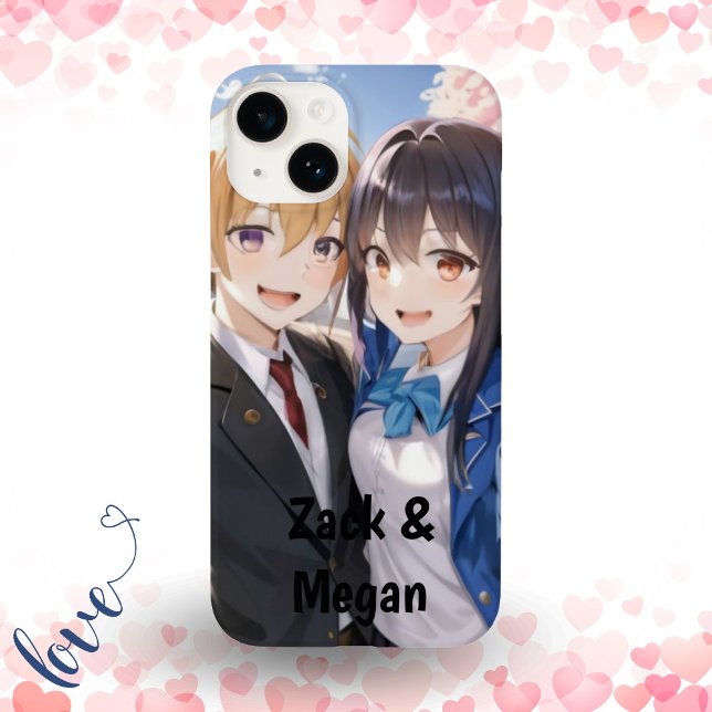 Anime Romantic Couple - Schüler Selfie Personaliz Case-Mate iPhone Hülle (Von Creator hochgeladen)