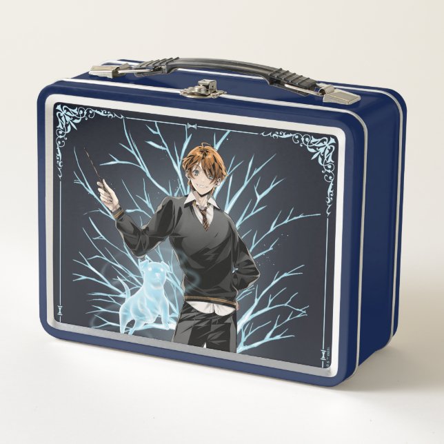 Anime Ron Weasleys Jack Russell Terrier Patronus Metall Brotdose (Vorderseite)
