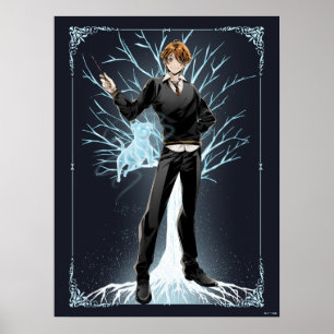 Anime Ron Weasleys Jack Russell Terrier Patronus Poster