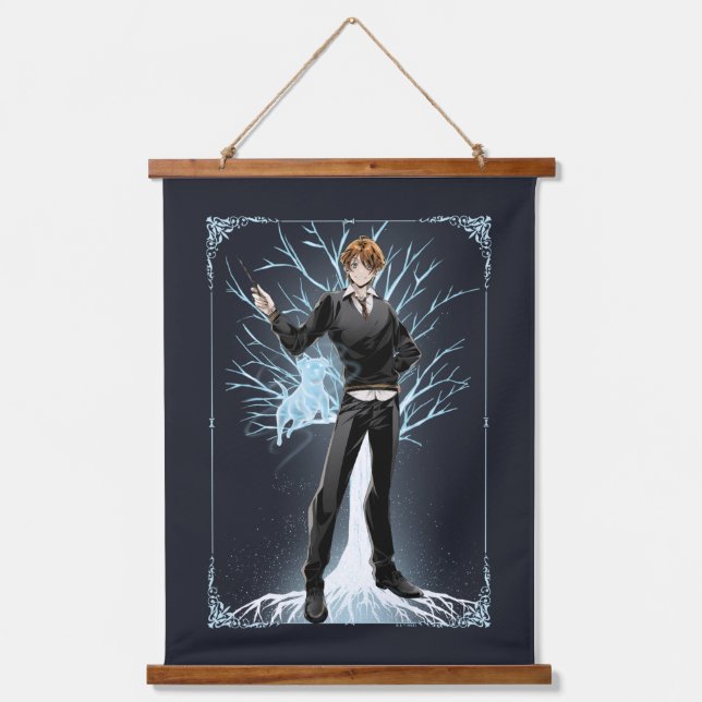 Anime Ron Weasleys Jack Russell Terrier Patronus Wandteppich Mit Holzrahmen (Vorderseite)