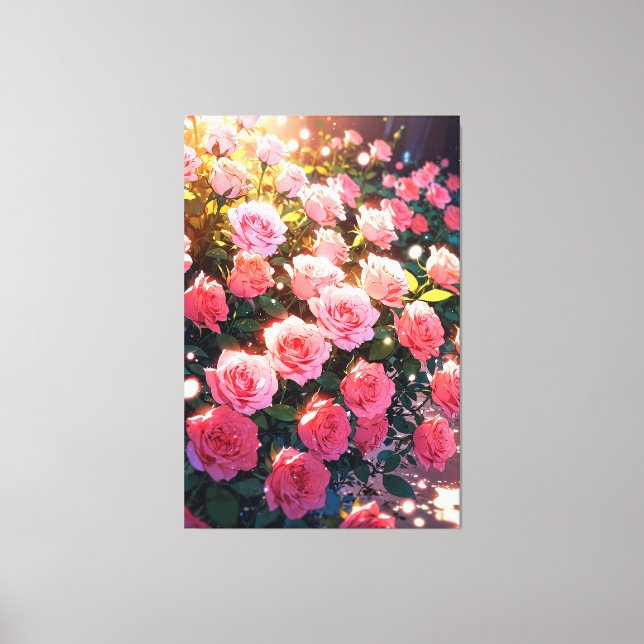 Anime-Rose Stretched Canvas Print Leinwanddruck (Vorderseite)