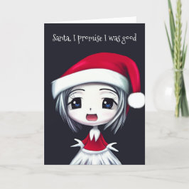 Anime Sad Girl Funny Christmas Gruß Feiertagskarte
