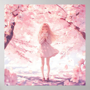 Anime Sakura Girl beglückt ihre Gefühle Poster
