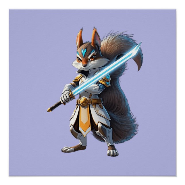 Anime-Samurai-Eichhörnchen-Krieger Poster (Vorderseite)