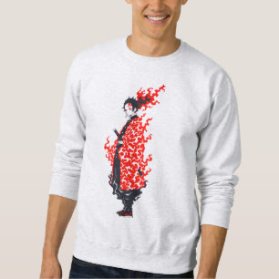 Anime Samurai Fiery Warrior Japanische Anime Sweatshirt